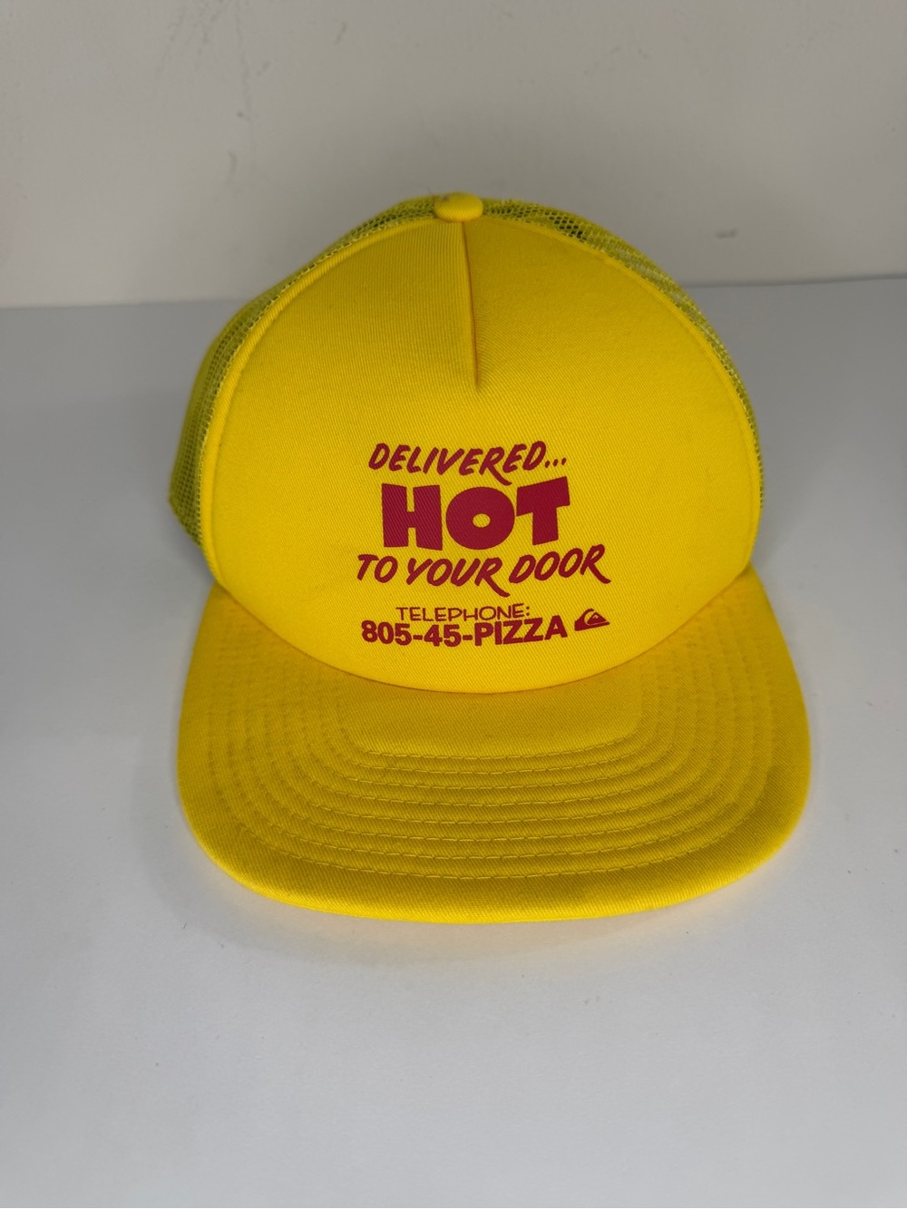 Stranger Things Quicksilver Cap Hat Snap Mesh Pizza Delivery Yellow Trucker